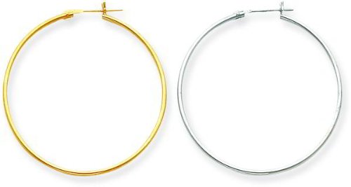 white gold hoops. 14K Yellow amp; White Gold Hoop