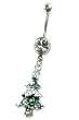 Stainless Steel Christmas Belly Ring with Clear CZ - Tree - Sold Individually