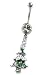 Stainless Steel Christmas Belly Ring with Clear CZ - Tree - Sold Individually