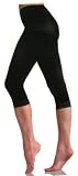 Adult Knee Length Legging with Lace Trim Regular Black