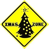 CHRISTMAS ZONE tree winter snow novelty sign