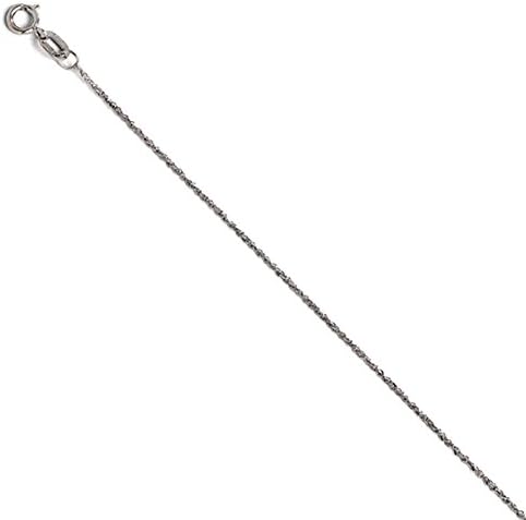 14K White Gold Sparkle Singapore Chain, 20 inch x 0.8mm, Jewelry Chains and Necklaces for Women