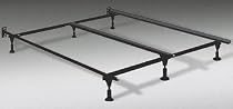 Heavy Duty Queen Metal Bed Frame with Center Support and 6 Glide Supports Fully Adjustable Queen, King, Cal King
