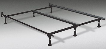 Heavy Duty Queen Metal Bed Frame with Center Support and 6 Glide Supports Fully Adjustable Queen, King, Cal King