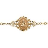 The Perfect 10K 7.25-inch Tri Color Gold Angel Bracelet