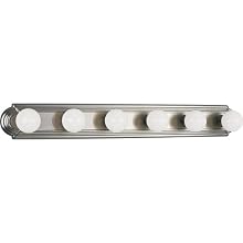 Progress Lighting P3026-09 6-Light Embossed Wall Mount Bracket Sockets Are On 6-Inch Centers and Wall Mount Only, Brushed Nickel