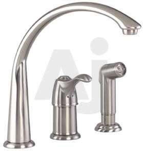 Gerber Allerton Series 40162SS Single Handle Kitchen Cast Spout Faucet with 8-3 4 Spout... by Gerber