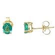 14K Yellow Gold Emerald Earrings