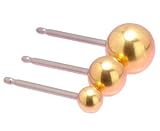 Mini Gold Ball Golden Titanium Earrings 3mm