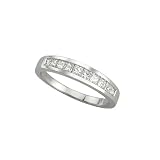14K White Gold 1/2 ct. Princess Cut Diamond Wedding Band