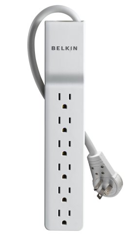 Belkin 6 Outlet Home Office Surge Protector With Rotating Plug And 8 Ft Cord