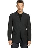 Kenneth Cole Covered Placket Striped Blazer