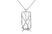 14K White Gold Polish-Finish Hand-Crafted Vineyard Pendant, Enhanced with a Bezel Set Diamonds, Sliding on a 16 Cable-Chain Necklace.