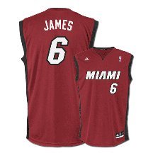 Miami Heat Lebron James Men's Red NBA Replica Jersey, X-Large