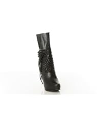 Twisted Womans Vanessa Faux Snakekin Boot,Black,8.5 B(M) US