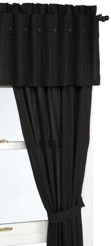 Nautica Tuck Dobby Window Valance, Black
