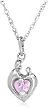 Sterling Silver Mother & Child October Birthstone Pendant by Janel Russell, 18"