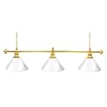 Premium 60 Inch 3 Shade Billiard Lamp White and Gold