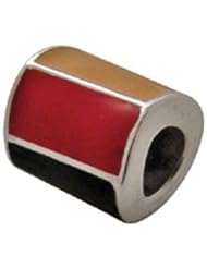 Genuine Zable (TM) Product. 925 Sterling Silver Germany Flag Bead Charm. 100% Satisfaction Guaranteed.