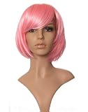 Baby pink ladies wig/wigs! Short bob cut style with side sweep fringe. Perfect for hen do's, girls night's out, punk, funky, or burlesque!