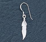Sterling Silver Feather Earrings - Pair