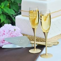 Cathy Gold Parisian Romance Champagne Flutes &amp; Cake Server Set