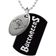 Stainless Steel Tampa Bay Buccaneers Logo Double Dog Tag Necklace