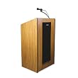 AMPLIVOX PORTABLE SOUND SYS. Adjustable Presidential Plus Lectern, 25-1/2w x 20-1/2d x 36 to 44h, Medium Oak