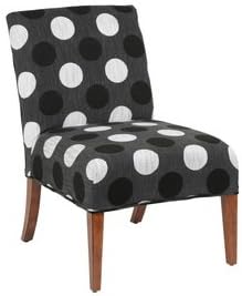 Bailey Street 6081290 Minskaya - Slipper Chair Cover, Natural Walnut Finish with Black/White Fabric Shade