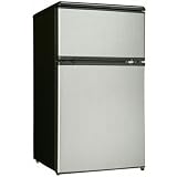 Compact Refrigerators:Danby DCR326BSL 3.1-Cu.Ft. Dual Door Compact Fridge with Freezer, Black/Stainless