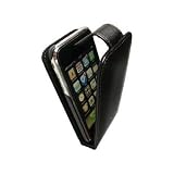 * Housse �tui pochette cuir Apple iPhone 3g 3gs - Rabat - Noir *par G�n�rique