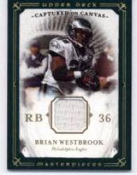 2008 Upper Deck / UD Masterpieces Captured on Canvas Jerseys #CC5 Brian Westbrook - Philadelphia Eagles (Piece of Authentic Game Worn Jersey)(Football Cards)