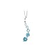 10K White Gold Blue Topaz ''Journey of Love'' Curve Necklace