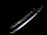 Fully Handmade Black Full Tang Practical Japanese Samurai Katana Sword #330