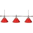 Premium 60 Inch 3 Shade Billiard Lamp Red and Silver