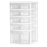 Sterilite 5 Drawer Storage Cart White Set of 2