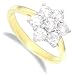 Jewelco London 18 carat solid gold Three-Quarter carat Fine Diamond 7 stone claw-set cluster Ring