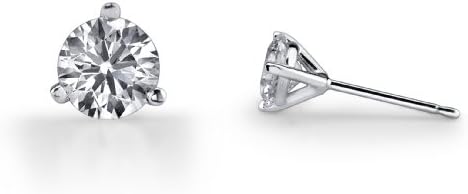 Choice of 14k Yellow or White Gold Round Diamond 3 Prong Martini Setting Stud Earrings (1/2 Cttw, I-J Color,SI2-I1 Clarity)BY Coby Madison