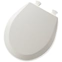 Mayfair 46ECDG Premium Round Molded Wood Toilet Seat with Easy Clean Hinges and DuraGuard Antimicrobial, White