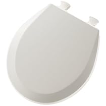 Mayfair 46ECDG Premium Round Molded Wood Toilet Seat with Easy Clean Hinges and DuraGuard Antimicrobial, White