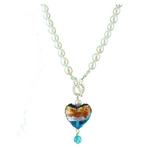 Click here to buy Murano Italian Glass 925 Sterling Silver Necklace 949.