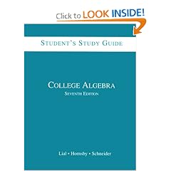 College Algebra: Student's Study Guide