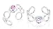 Round Cut Pink Cz Toe/Pinky Ring Sterling Silver