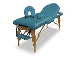 Onetouch Portable Massage Table 3 Luxury Padding with Salon Style Back Rest Free Carry Case- Teal color 6A