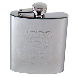 Childrens Toyshop   : Jack Daniels hip flask - old no.7 brand - stainless steel