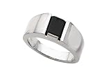 Emerald Onyx Mens Ring Sterling Silver