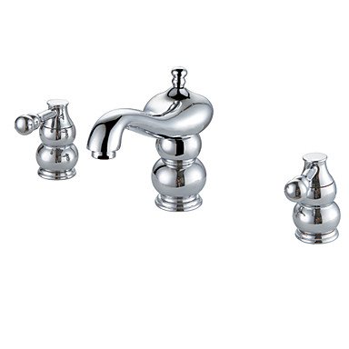 New Arrival Contemporary Chrome Finish Two Handles Bathroom Sink