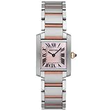 Cartier Tank Francaise 18kt Rose Gold and Steel Pink Mother-of-Pearl Ladies Watch W51027Q4 by Cartier