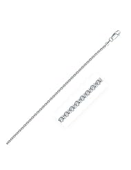 Rhodium Plated 2.5mm 925 Sterling Silver Popcorn Style Chain