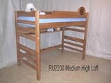 Medium Height Twin Loft Bunk Bed-Mahogany
